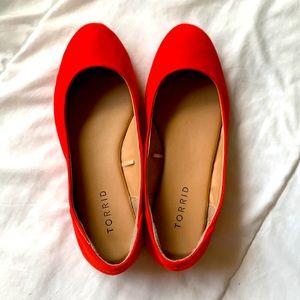 Torrid faux suede almond toe flats